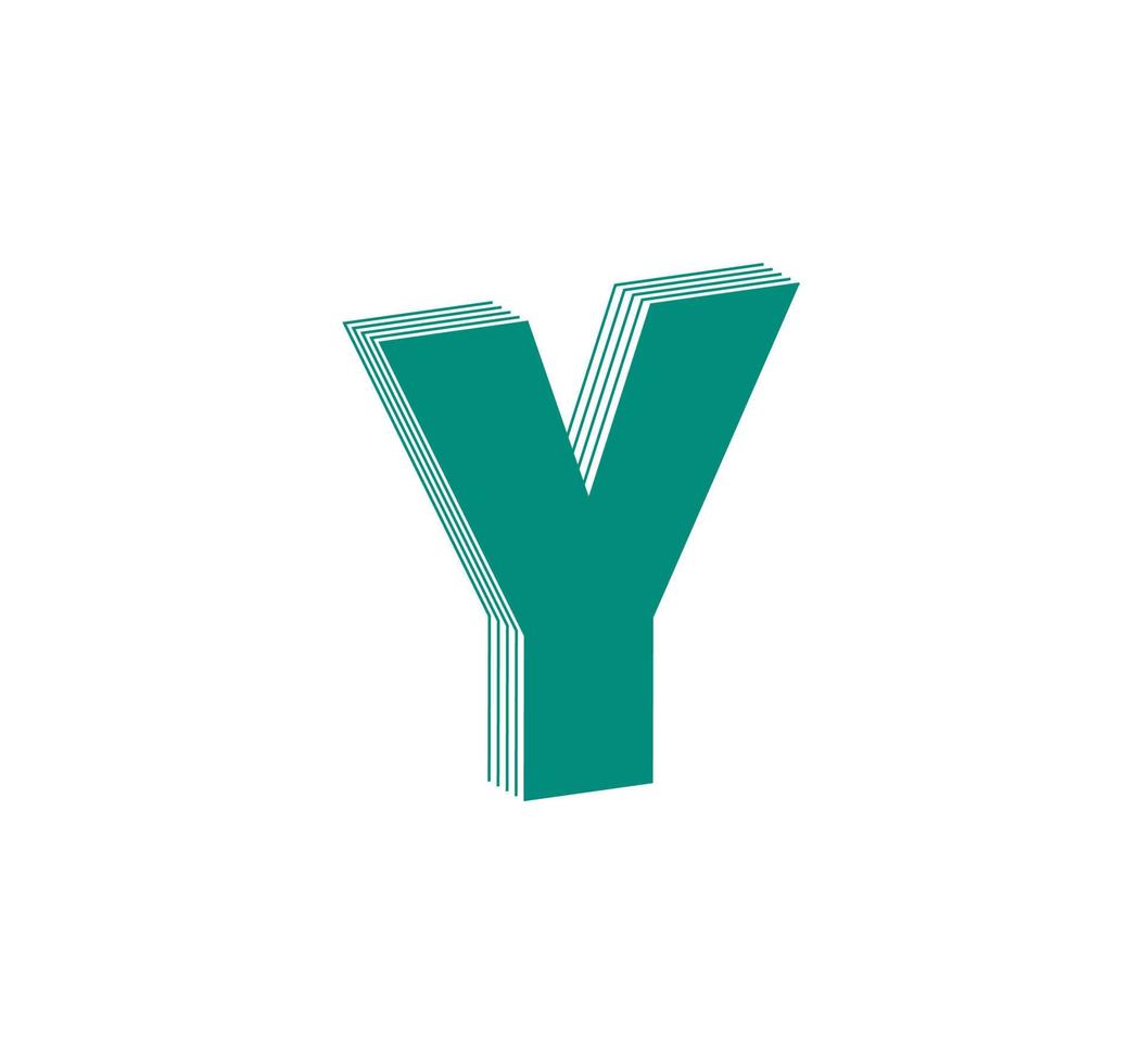 3D Linear modern logo of letter Y. Number in the form of a line strip. Linear abstract design of alphabet number character and letter. logo, corporate identity, app, creative poster and more. vector