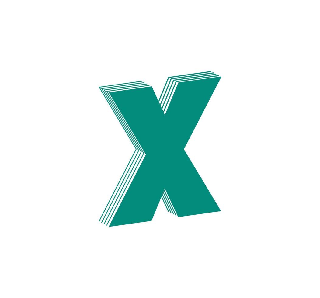 3D Linear modern logo of letter X. Number in the form of a line strip. Linear abstract design of alphabet number character and letter. logo, corporate identity, app, creative poster and more. vector
