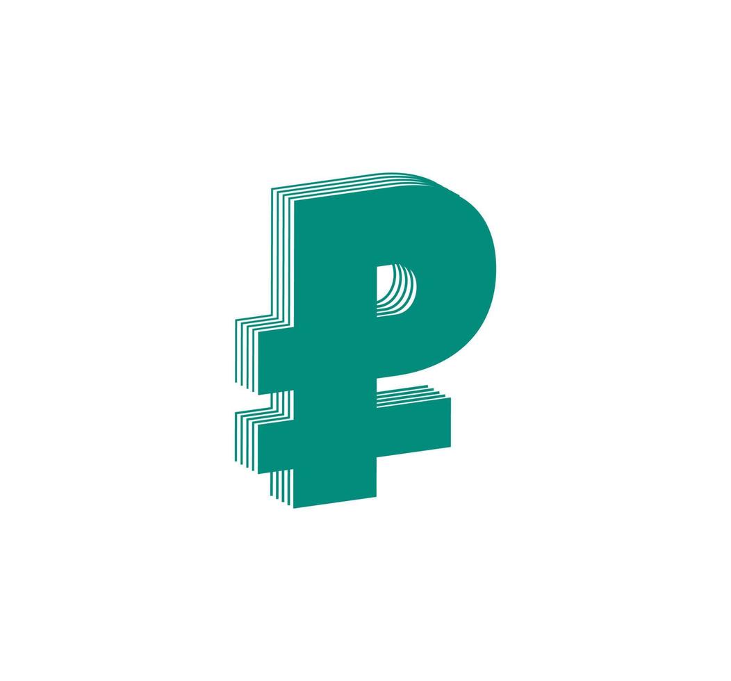 Modern logo of 3D rubles russia money signs. Money icon design in form of line stripes. logo, corporate identity, app, creative poster and more. vector