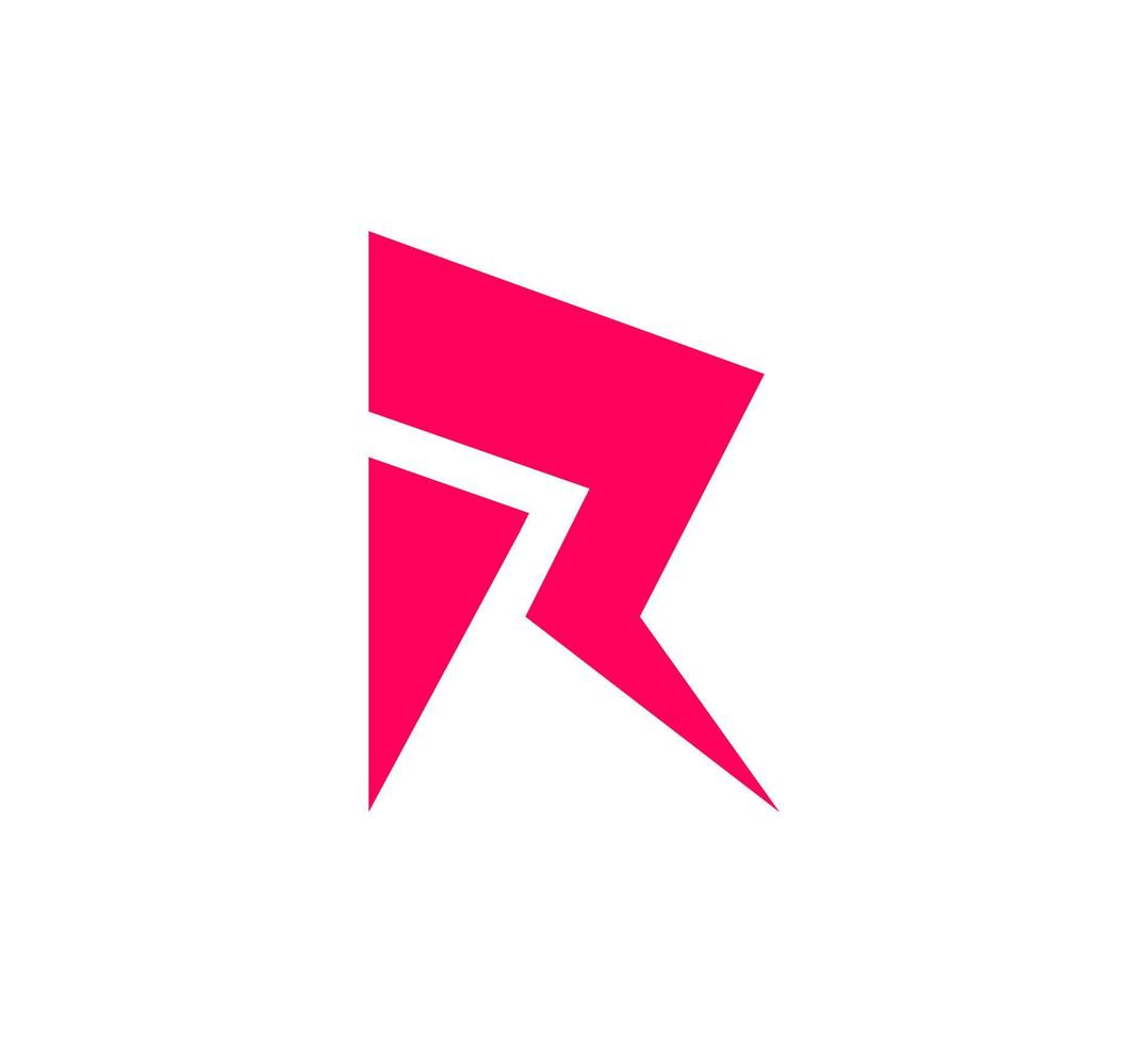 logotipo de la letra r en forma eléctrica única. logotipo de identidad corporativa futurista, diseño gráfico de la empresa. vector