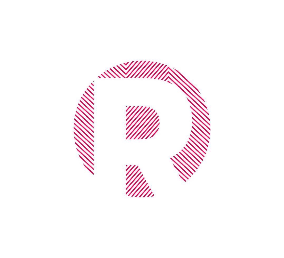 Round capital letter r logo. Futuristic corporate identity logo, company graphic design. vector