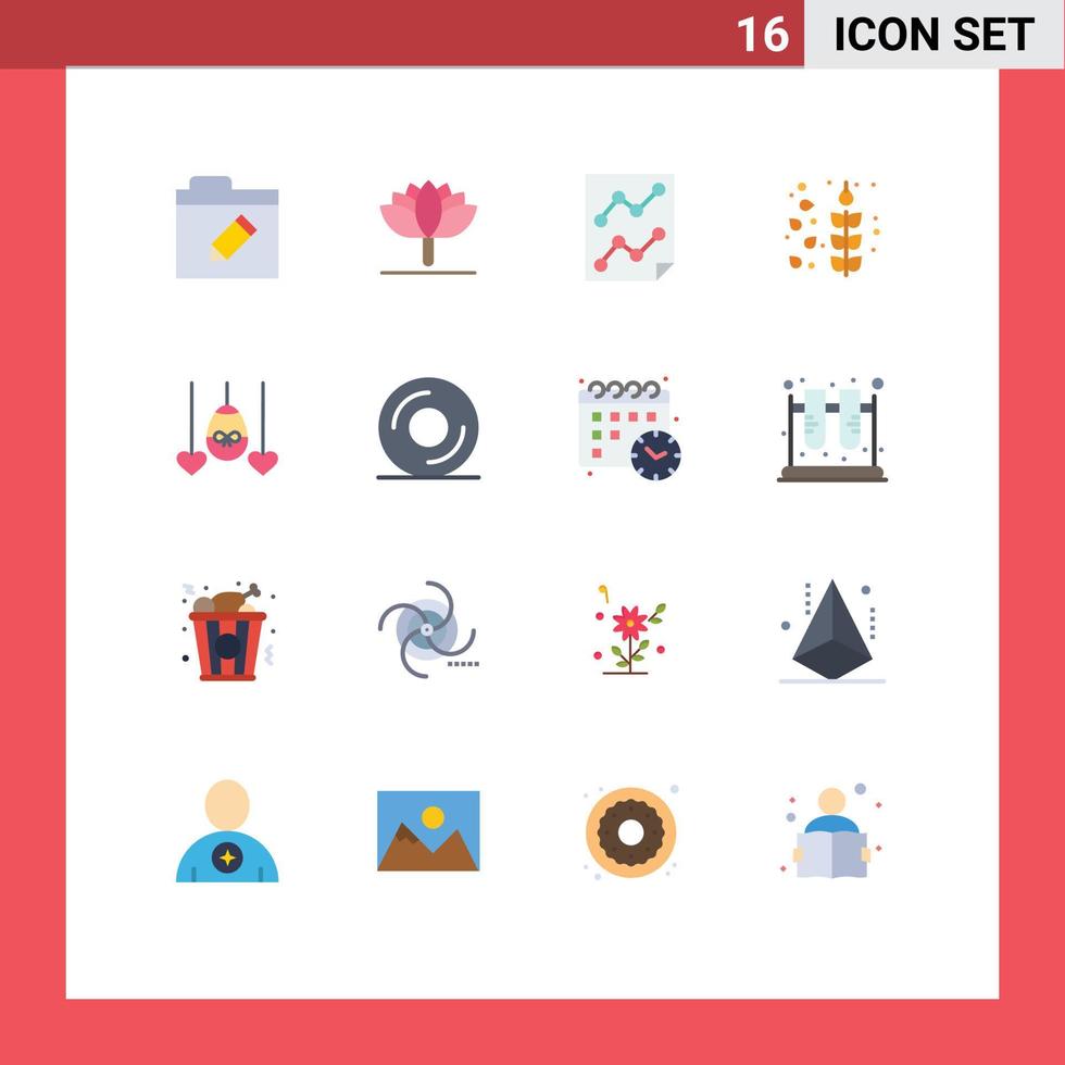 paquete de iconos de vector de stock de 16 signos y símbolos de línea para cereales de huevo de página de corazón de vacaciones paquete editable de elementos de diseño de vector creativo