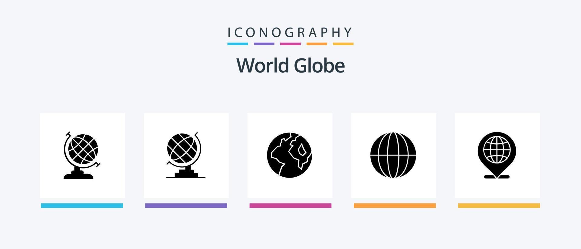 Globe Glyph 5 Icon Pack Including . globe. internet. Creative Icons Design vector