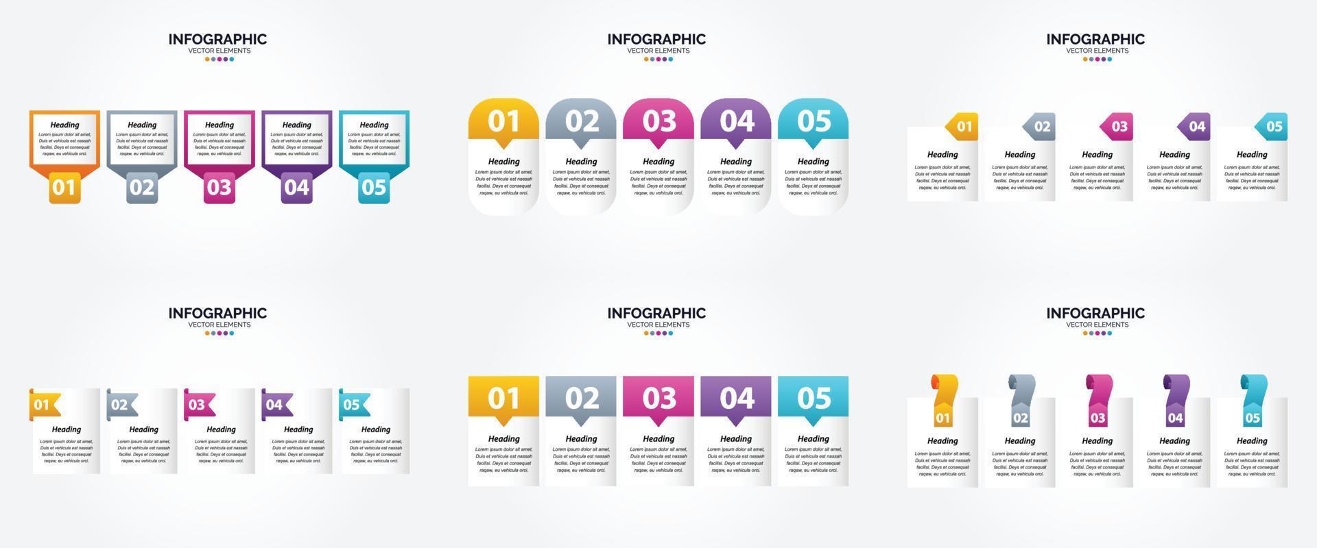 este conjunto de ilustraciones vectoriales es perfecto para crear infografías para publicidad. folletos volantes y revistas. vector