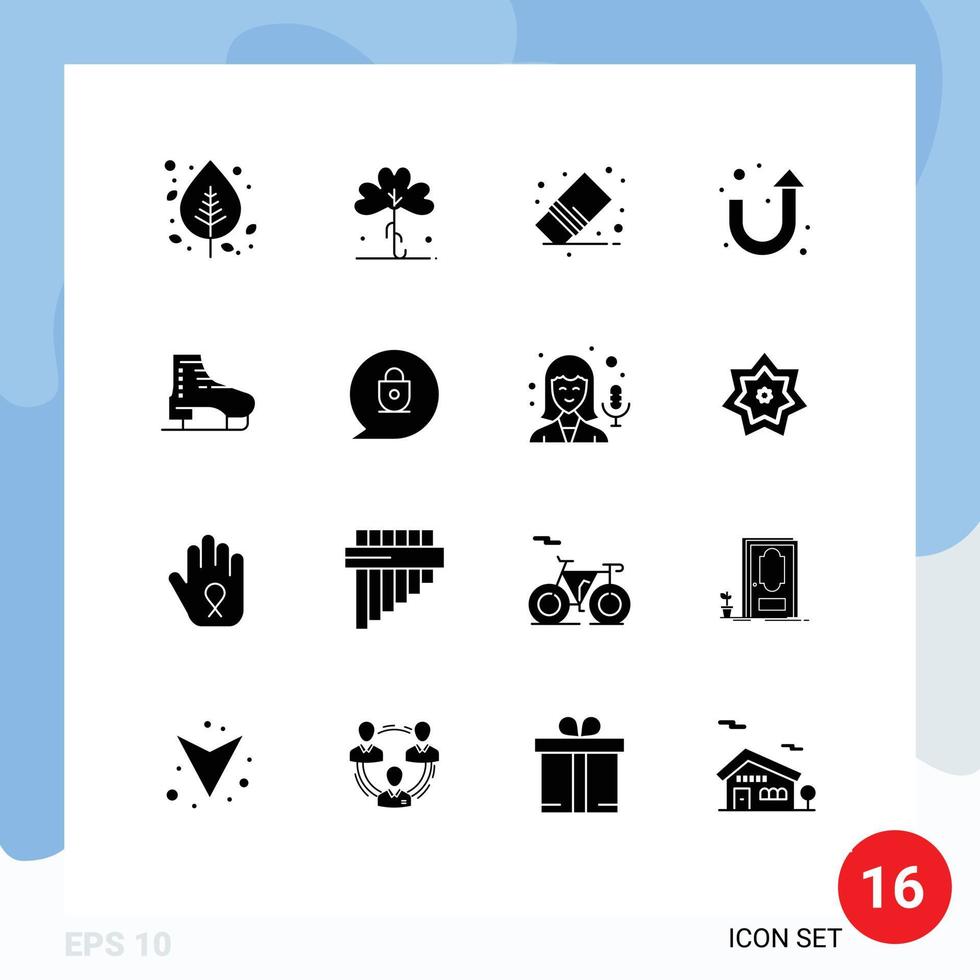 Set of 16 Modern UI Icons Symbols Signs for u turn arrow irish stationery remove Editable Vector Design Elements