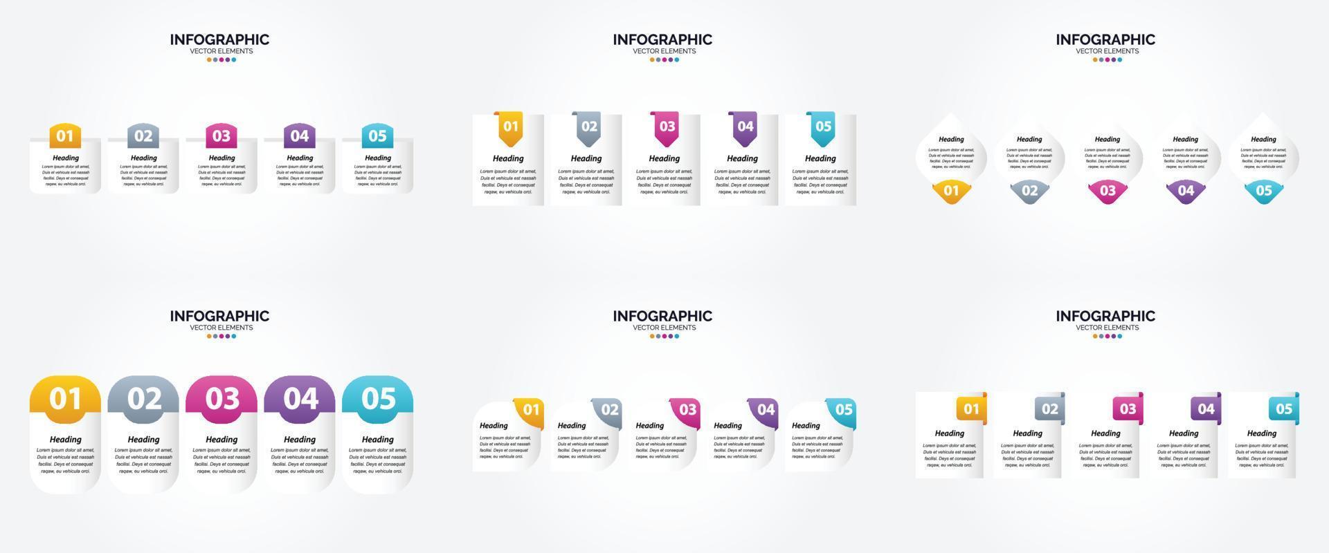 Use this vector illustration infographics set to make your advertising in brochures. flyers. and magazines more attractive.