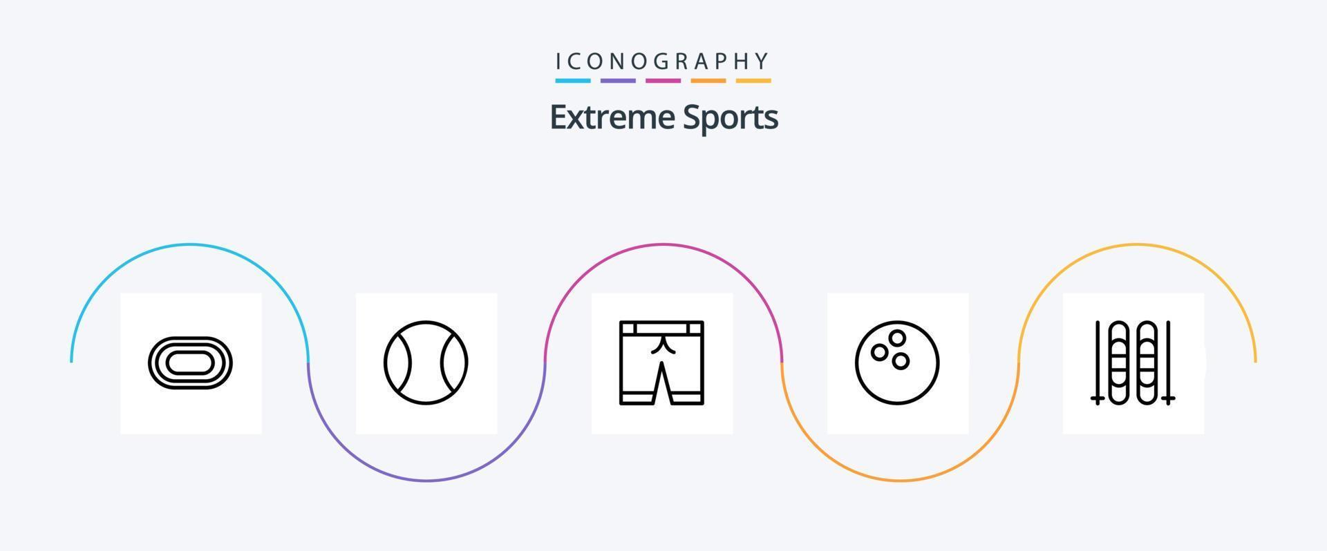 paquete de iconos sport line 5 que incluye . deporte. deporte. cielo. deporte vector