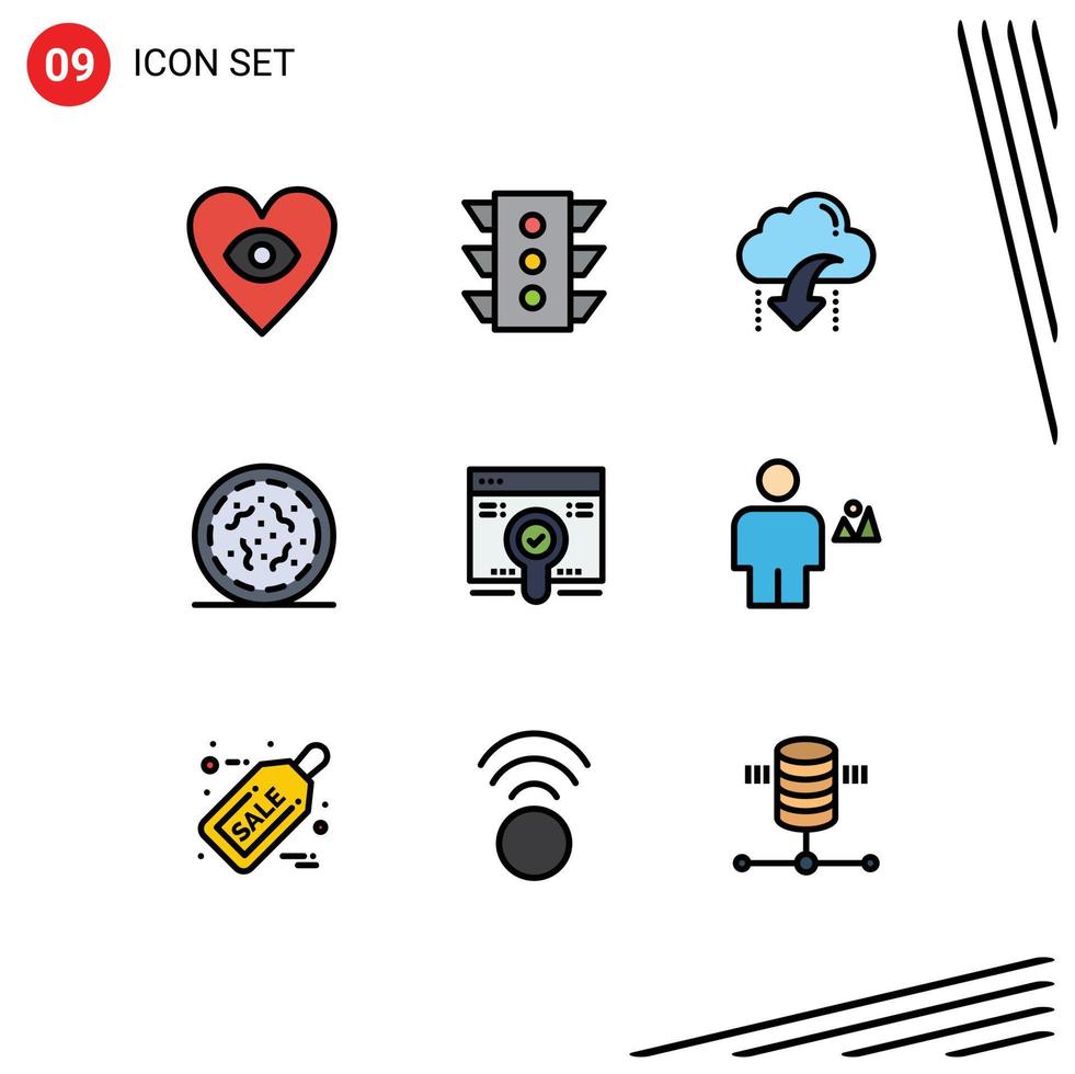 9 Universal Filledline Flat Colors Set for Web and Mobile Applications web spooky download rotten data Editable Vector Design Elements