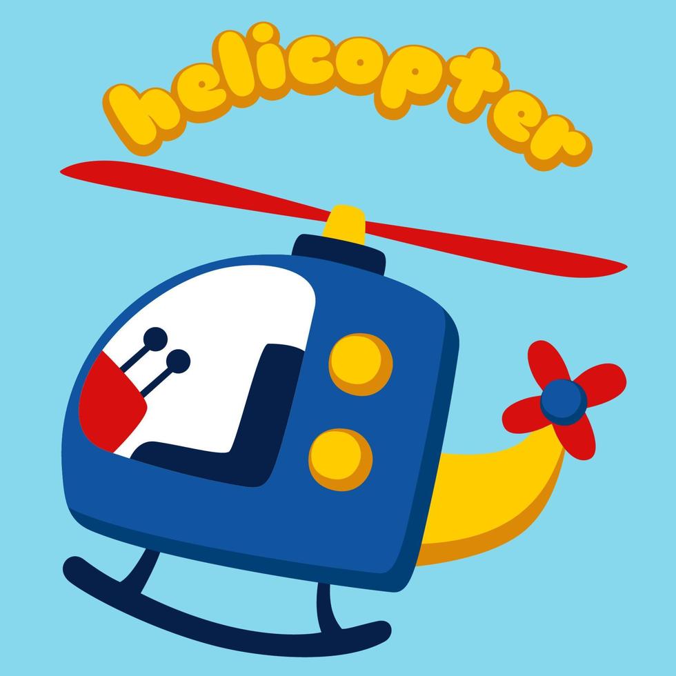 Vector cartoon illustration of helicopter