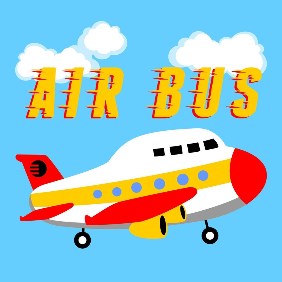 Vector cartoon illustration of commercial airplane