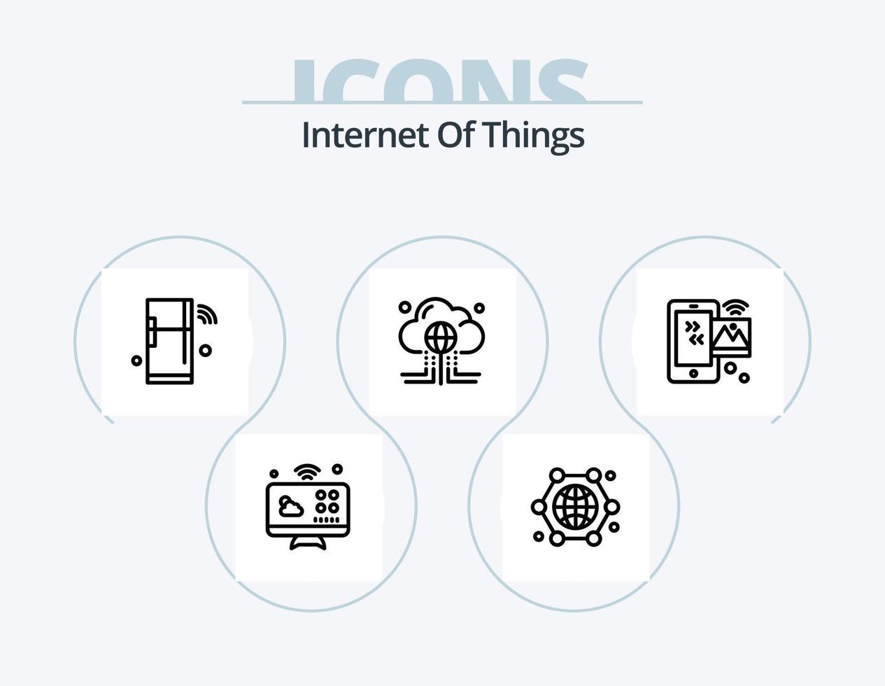Internet Of Things Line Icon Pack 5 Icon Design. security. internet of things. internet of things. camera. iot vector