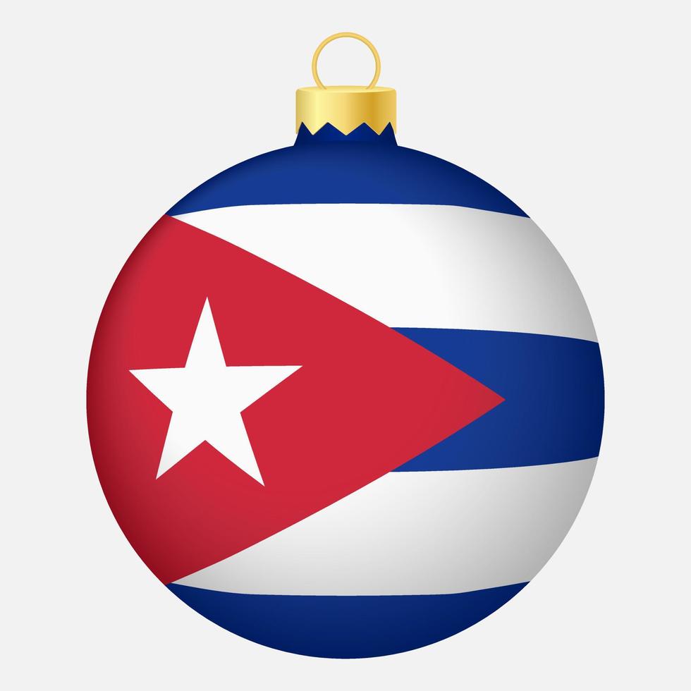 bola de árbol de navidad con bandera de cuba. icono para vacaciones de navidad vector