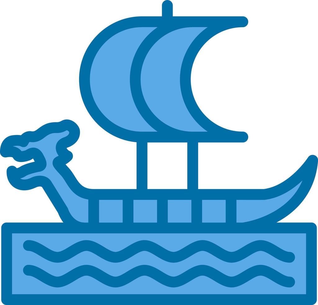 Viking Ship Vector Icon Design