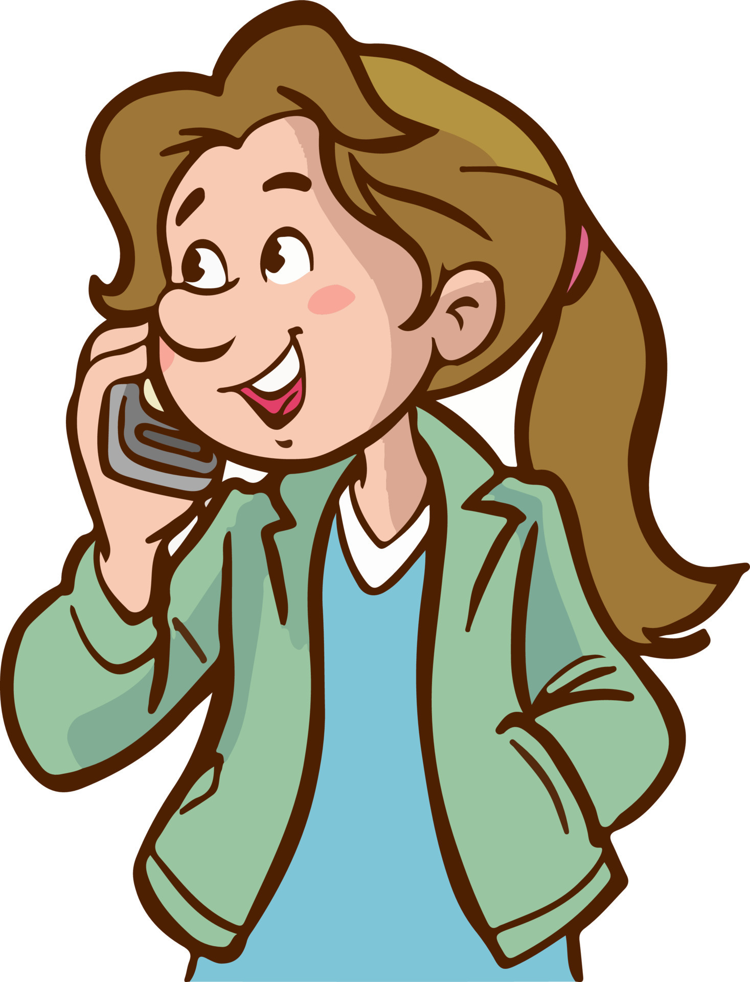 Lady On Phone Clip Art