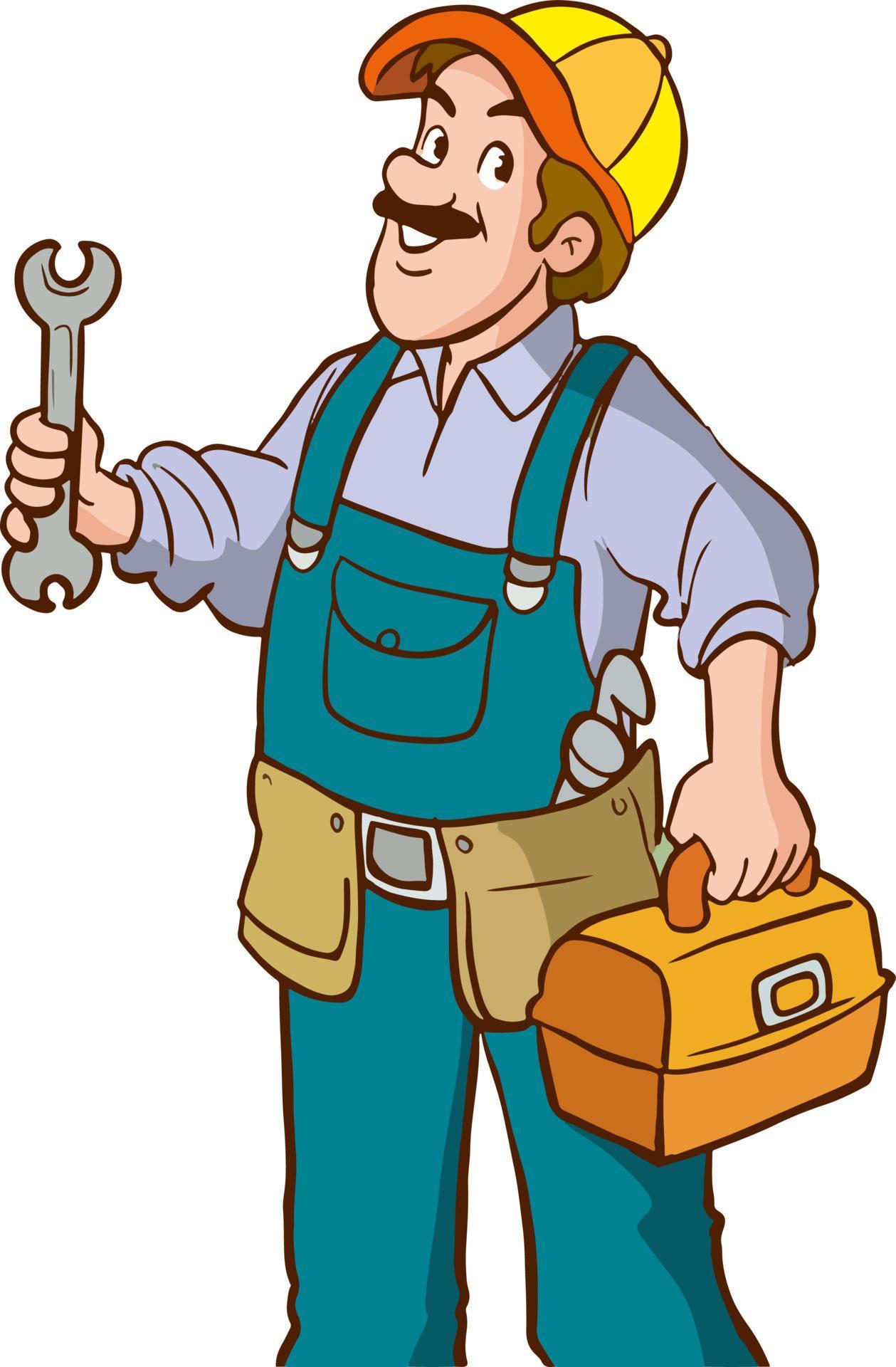 male repairman cartoon vector illustration 16883428 Vector Art at Vecteezy