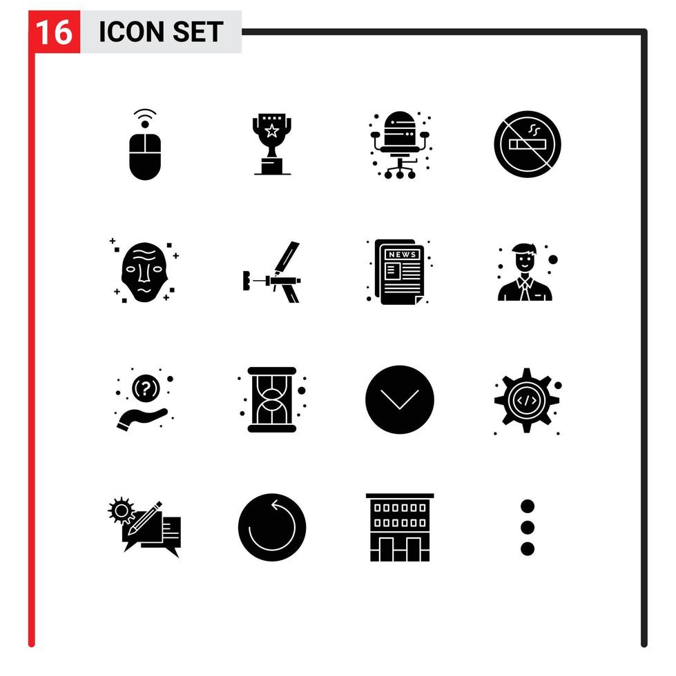 16 Creative Icons Modern Signs and Symbols of space galaxy chair alien summer Editable Vector Design Elements