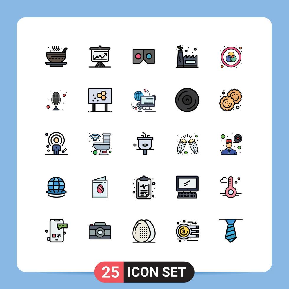 25 Creative Icons Modern Signs and Symbols of rgb green factory board ecology factory movie Editable Vector Design Elements