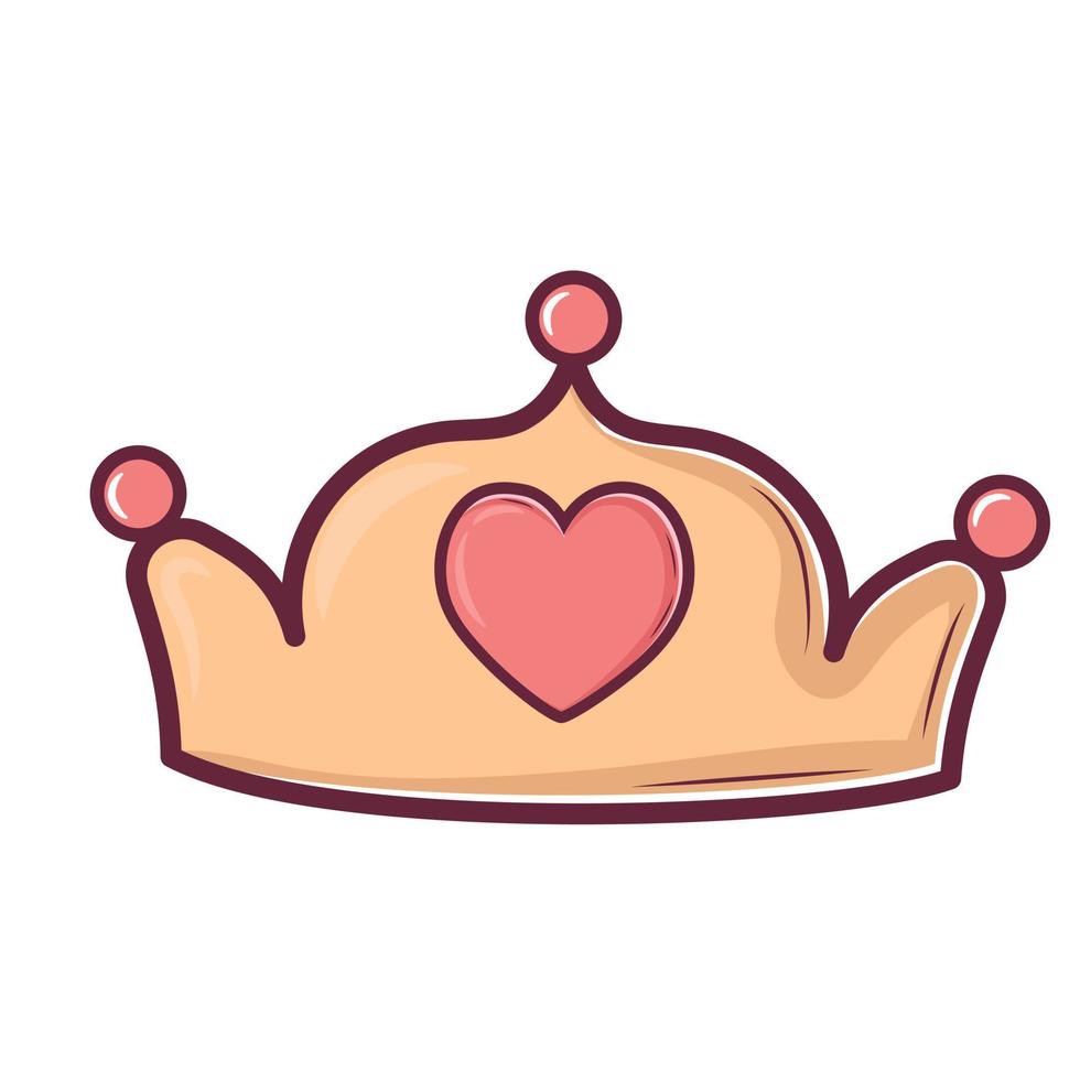 Cute golden doodle crown with heart vector