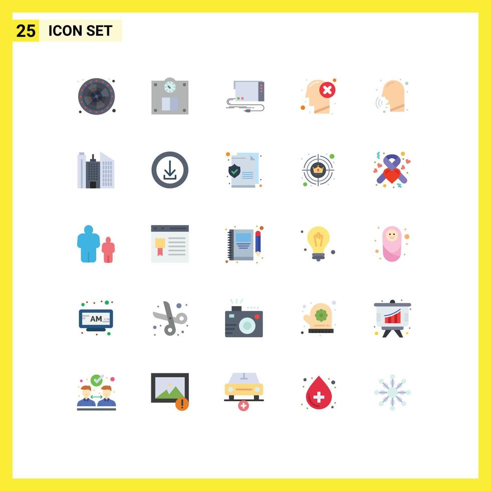 conjunto de 25 iconos de interfaz de usuario modernos símbolos signos para enfermedades cabeza de tarjeta humana cerebro elementos de diseño vectorial editables vector