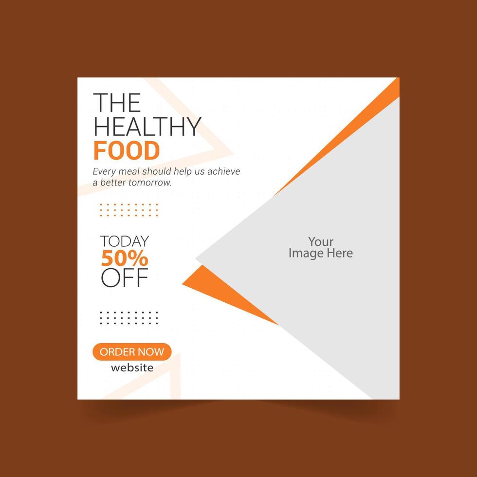 cartel de comida saludable para publicación en redes sociales vector