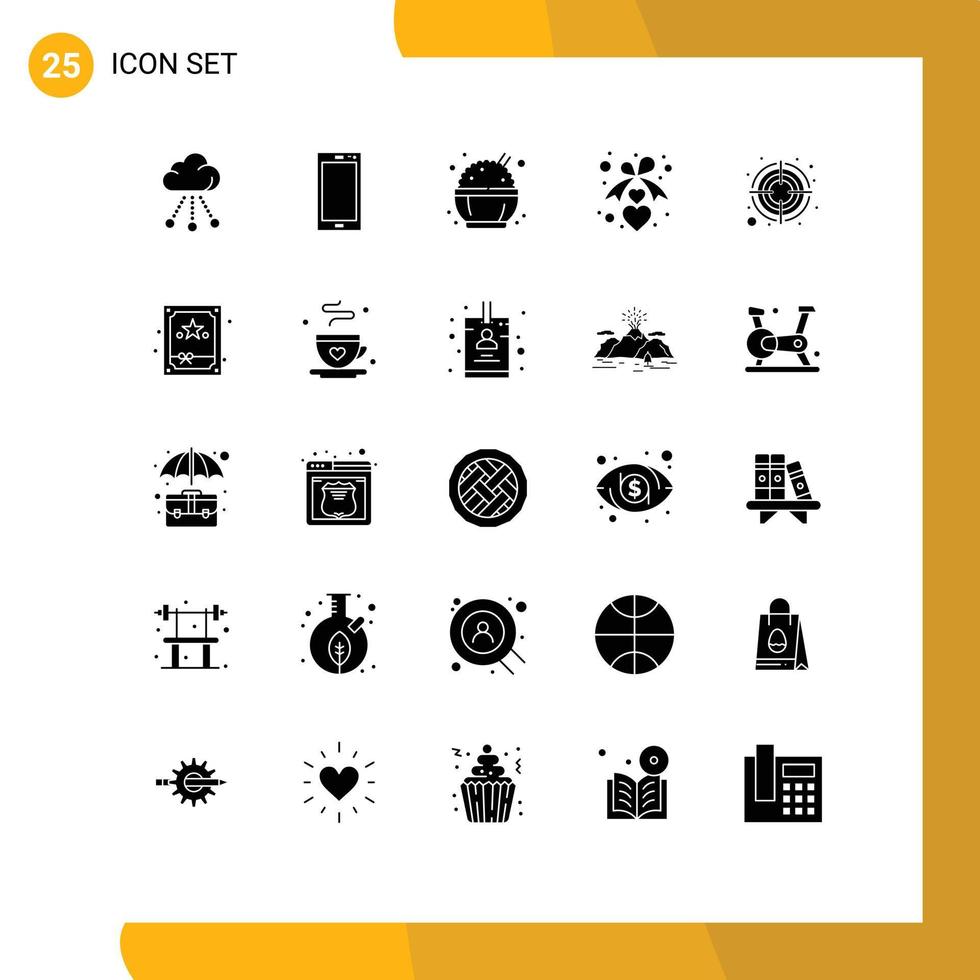 paquete de iconos vectoriales de stock de 25 signos y símbolos de línea para flecha romance iphone cinta corazón elementos de diseño vectorial editables vector