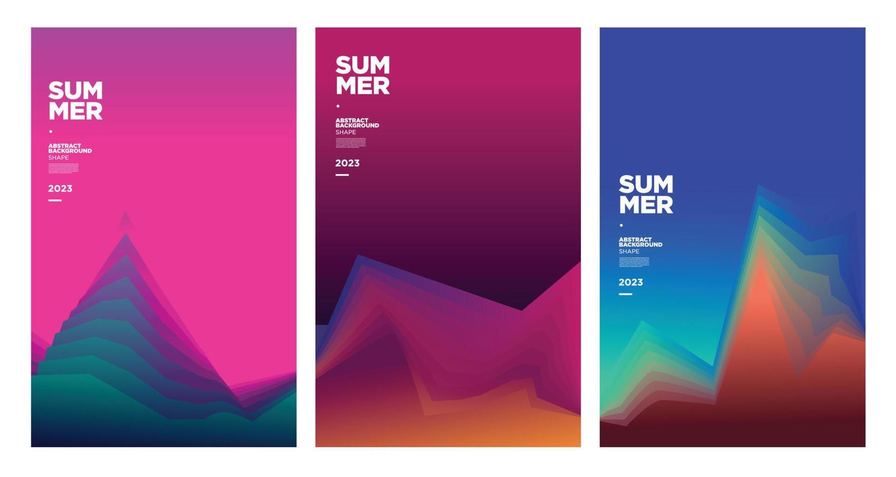 Vector colorful abstract gradient fluid  background for summer banner 2023