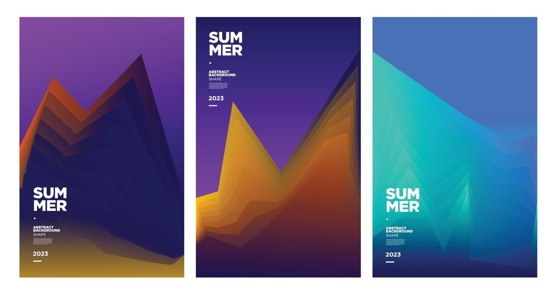 Vector colorful abstract gradient fluid  background for summer banner 2023