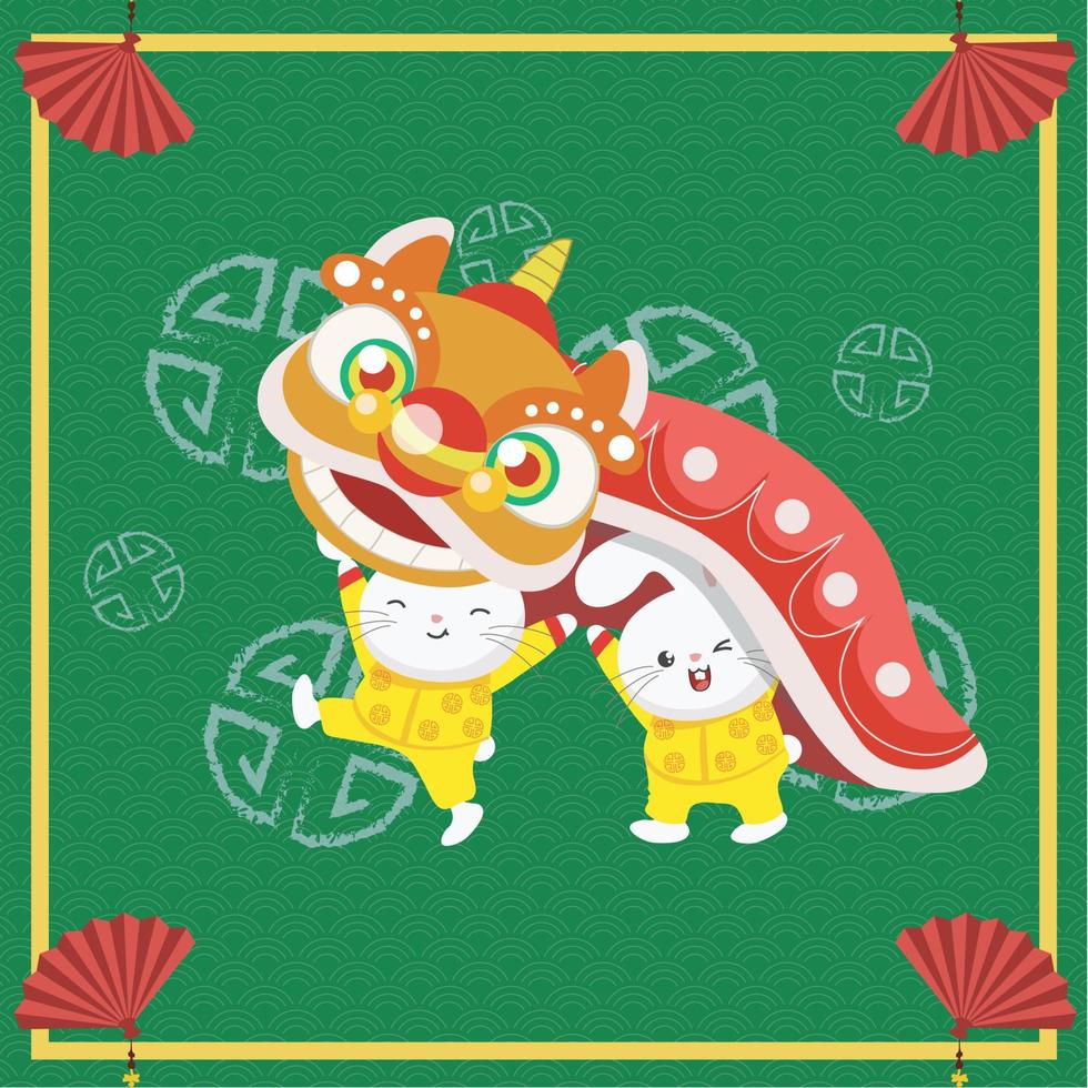 Cute Chinese wealth God. Chinese New Year, happy lunar. Vector backgrounds.