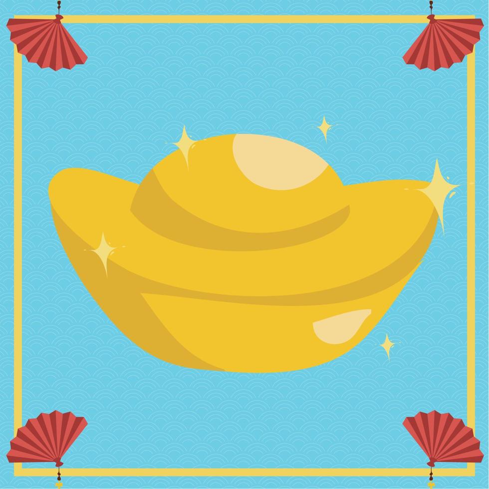Cute Chinese wealth God. Chinese New Year, happy lunar. Vector backgrounds.