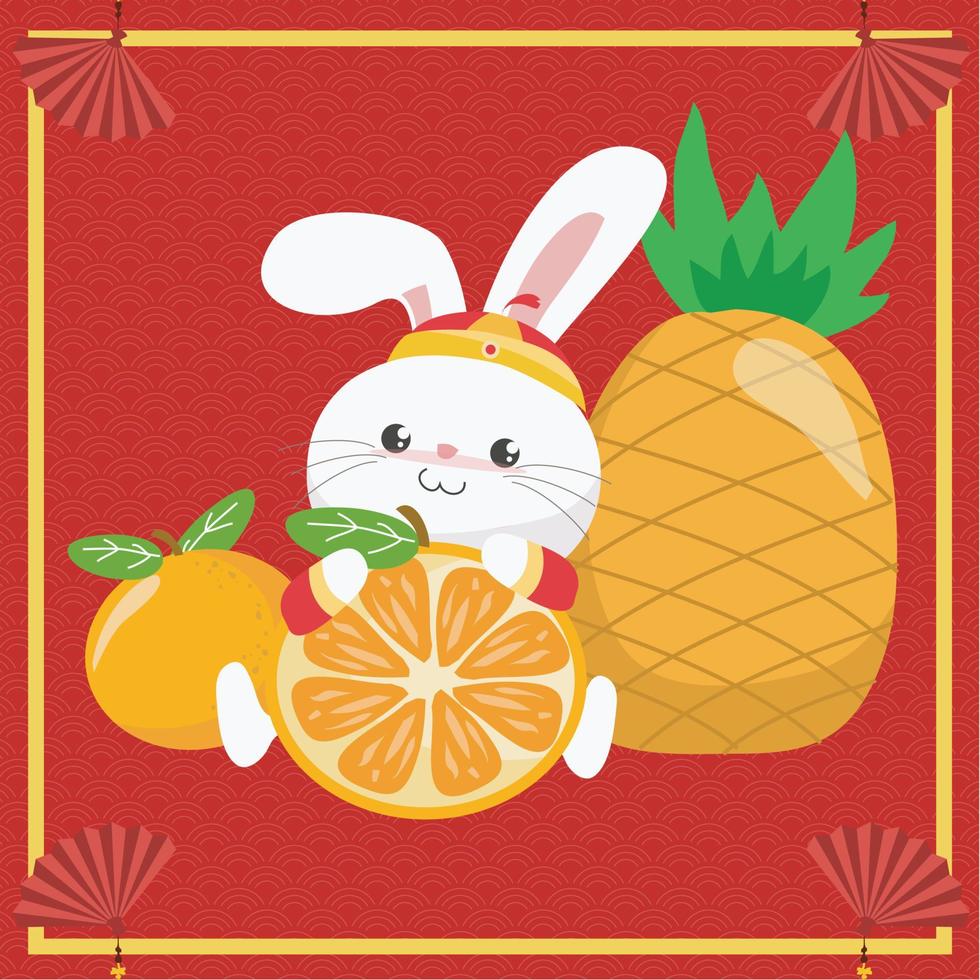 Cute Chinese wealth God. Chinese New Year, happy lunar. Vector backgrounds.