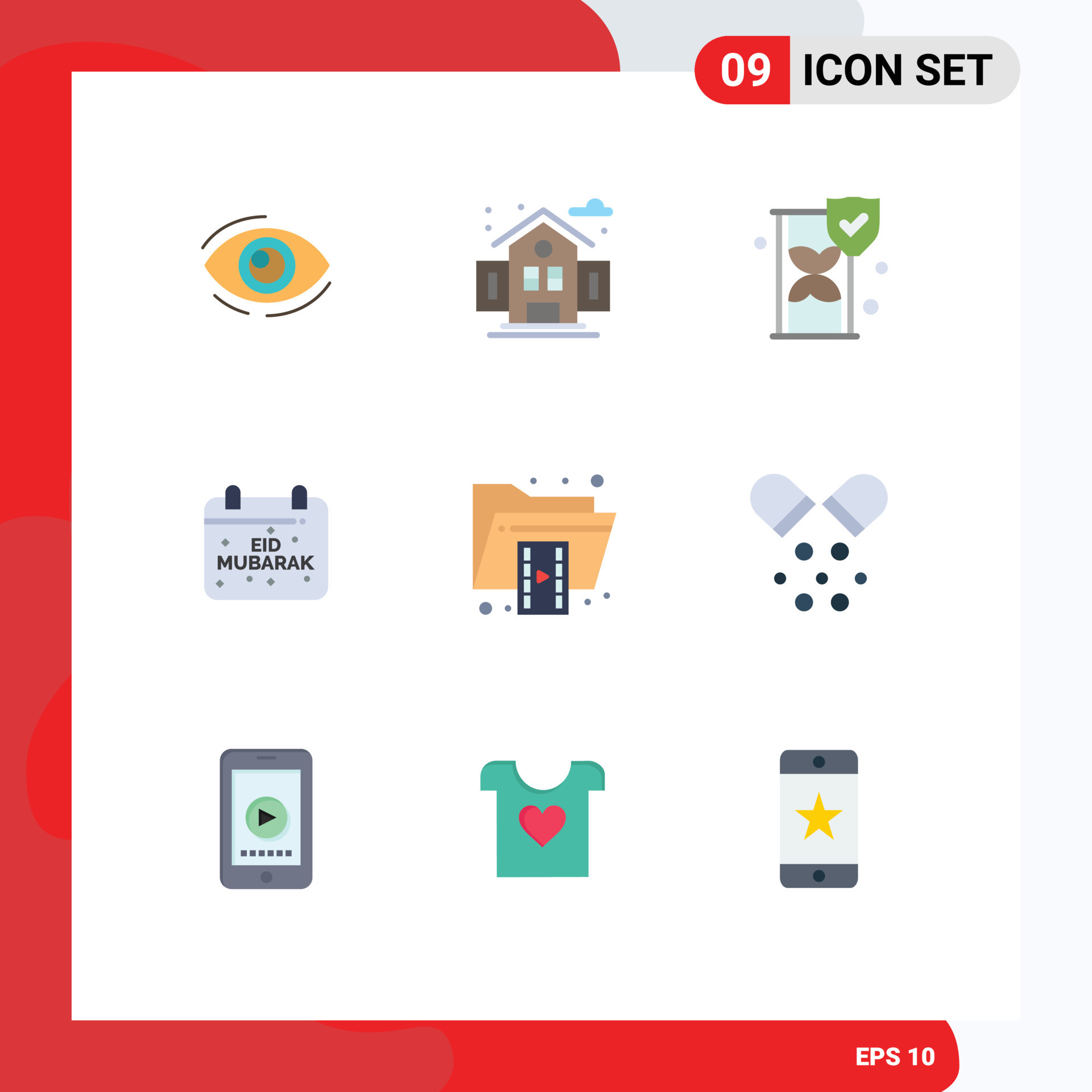 Set Of 9 Commercial Flat Colors Pack For Celebration Eid Life Calendar set-of-9-commercial-flat-colors-pack-for-celebration-eid-life-calendar