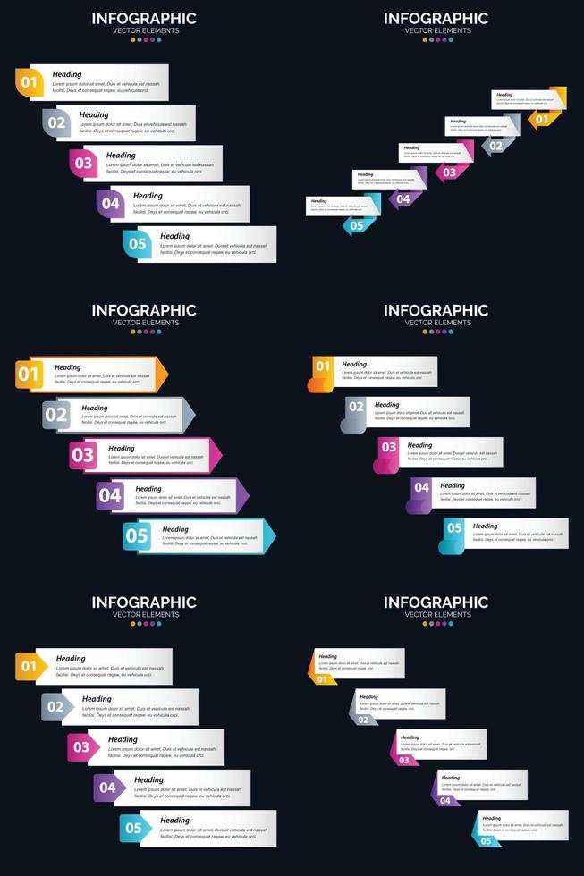 agregue imágenes profesionales a su presentación comercial con infografías vectoriales. vector