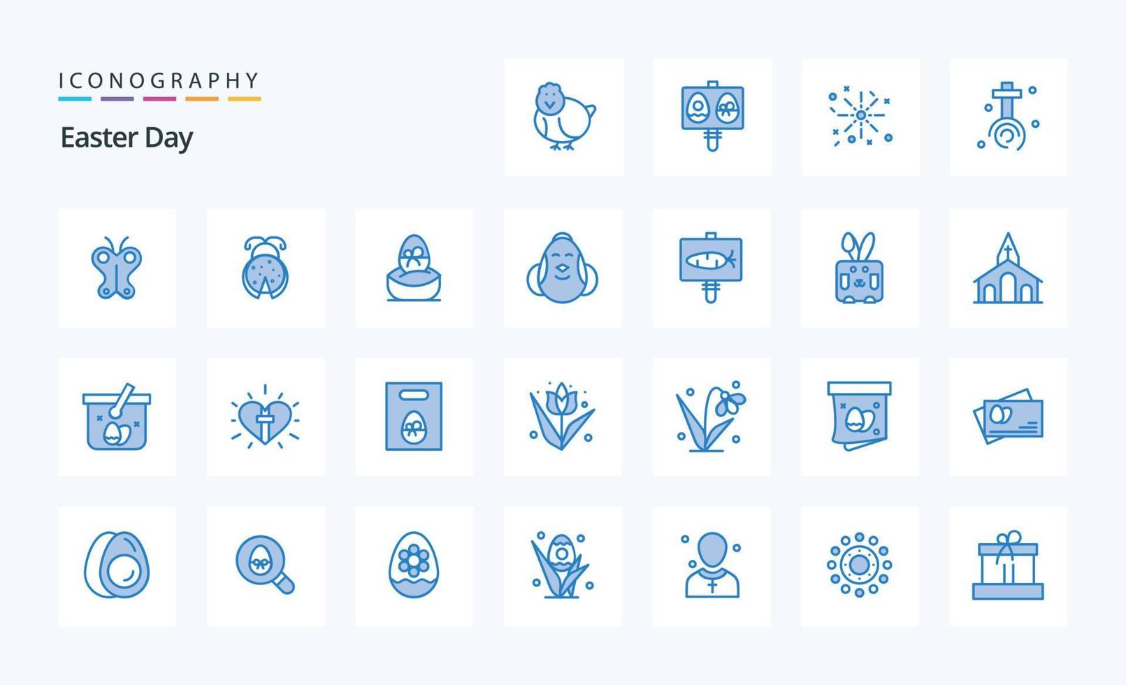 25 Easter Blue icon pack vector