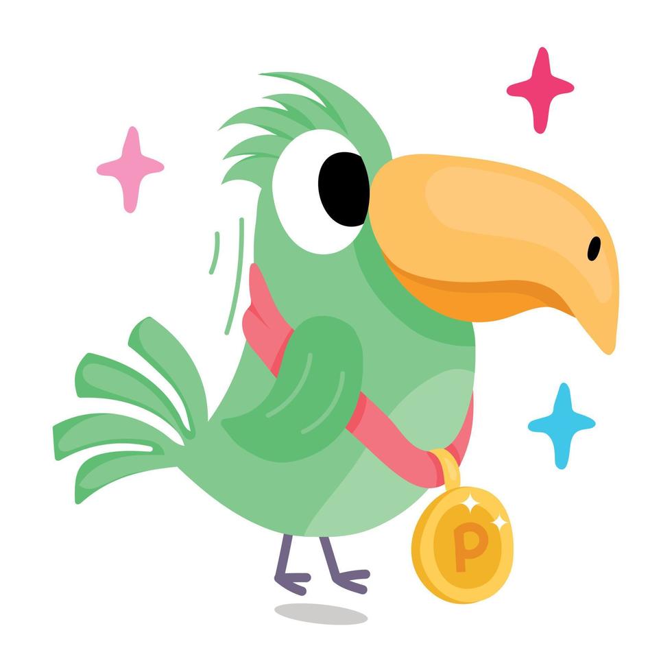 Trendy Winner Parrot vector