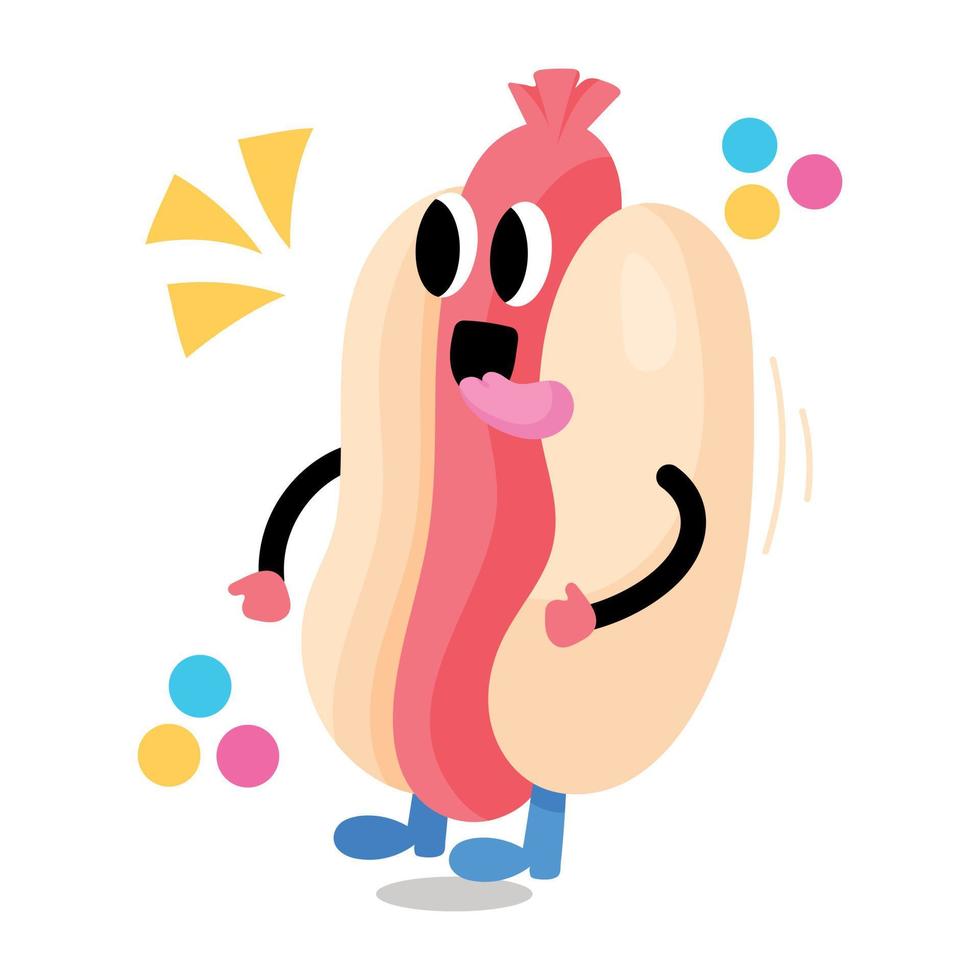 Trendy Hot Dog vector