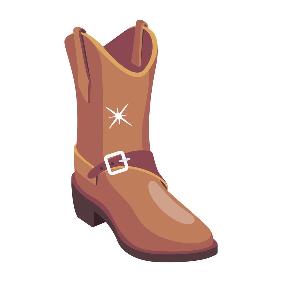 zapato de vaquero de moda vector