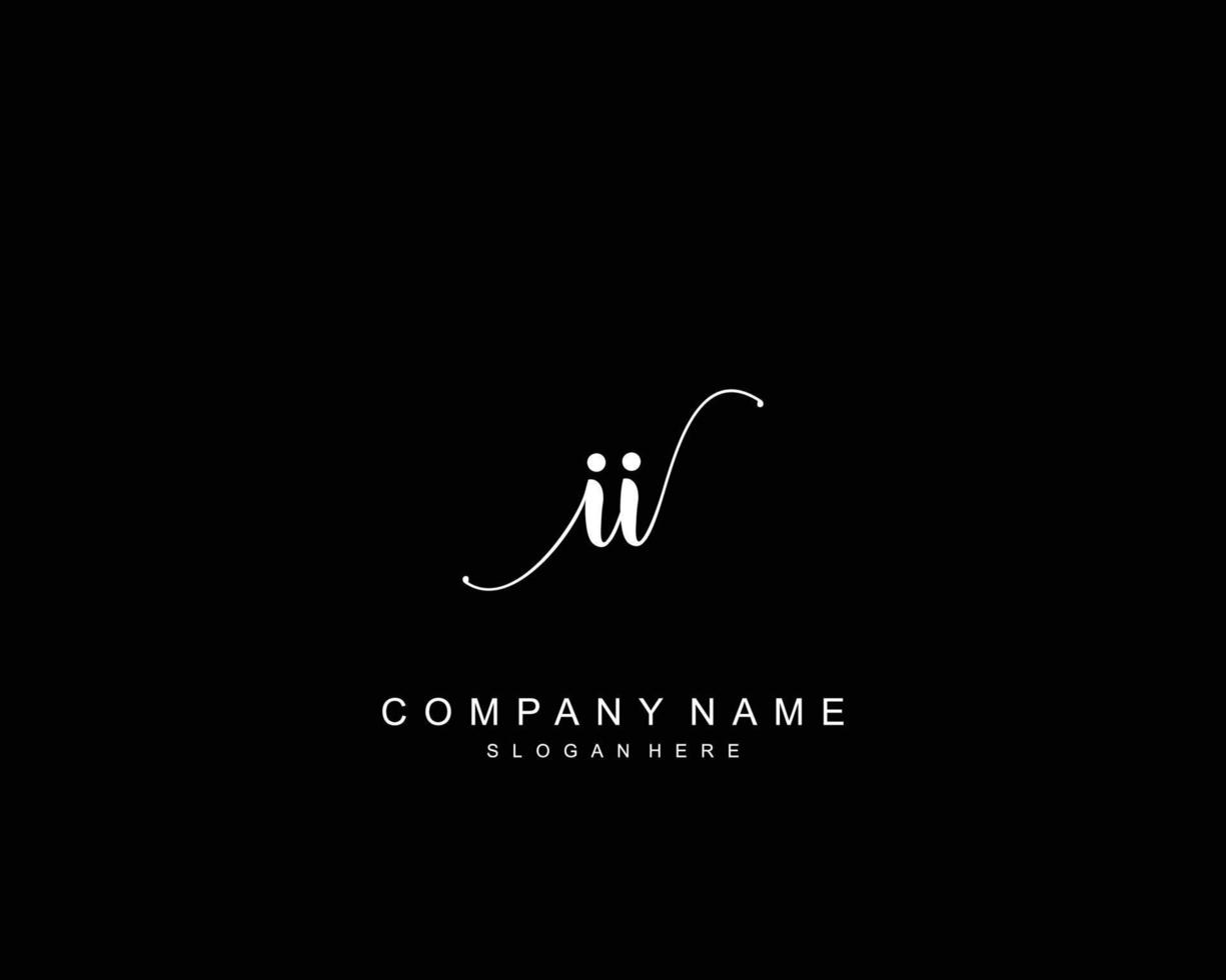 Initial II beauty monogram and elegant logo design, handwriting logo of initial signature, wedding, fashion, floral and botanical with creative template. vector