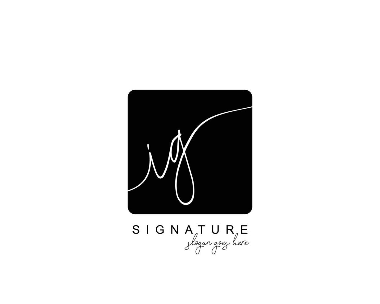 monograma de belleza ig inicial y diseño de logotipo elegante, logotipo de escritura a mano de firma inicial, boda, moda, floral y botánica con plantilla creativa. vector