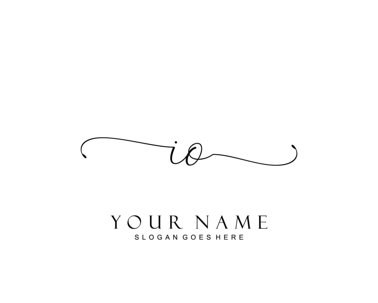 Initial IO beauty monogram and elegant logo design, handwriting logo of initial signature, wedding, fashion, floral and botanical with creative template. vector