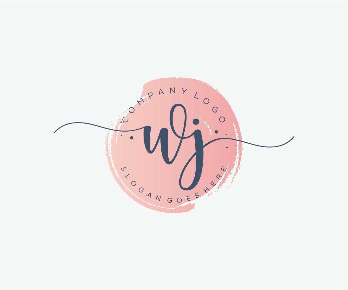 Initial WJ feminine logo. Usable for Nature, Salon, Spa, Cosmetic and Beauty Logos. Flat Vector Logo Design Template Element.