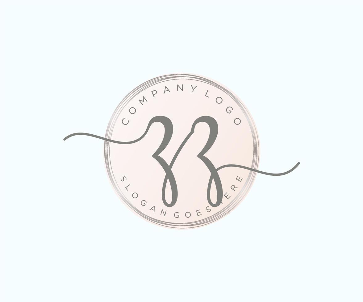 Initial ZZ feminine logo. Usable for Nature, Salon, Spa, Cosmetic and Beauty Logos. Flat Vector Logo Design Template Element.