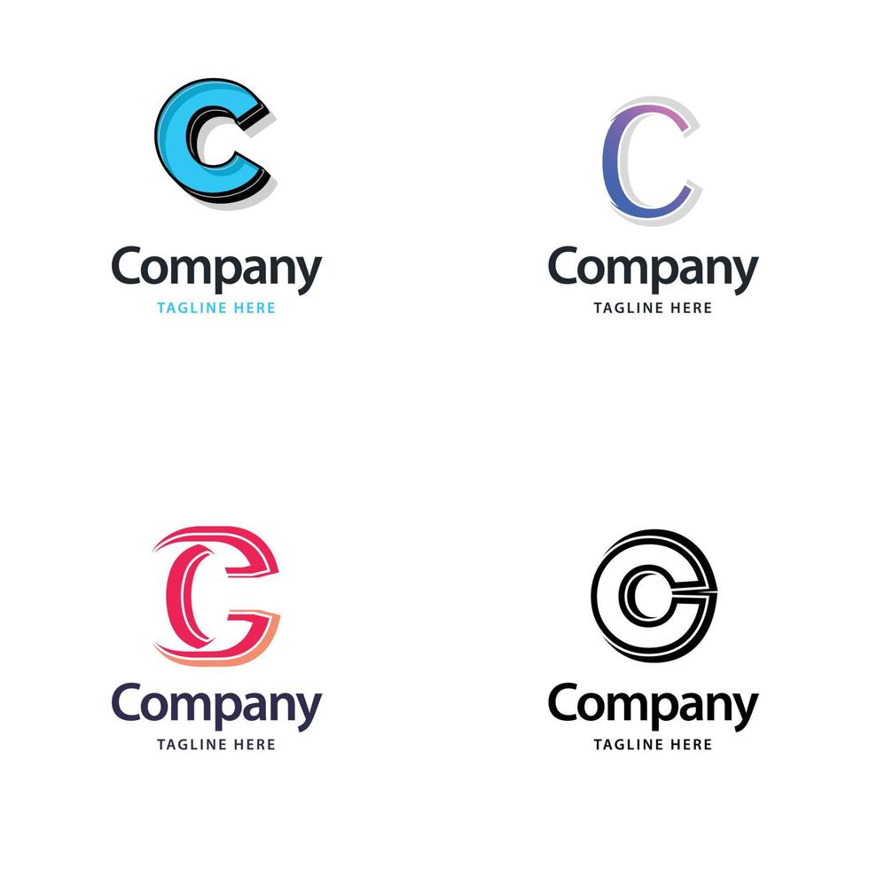 Letter C Big Logo Pack Design Creative Modern logos design for your business vector
