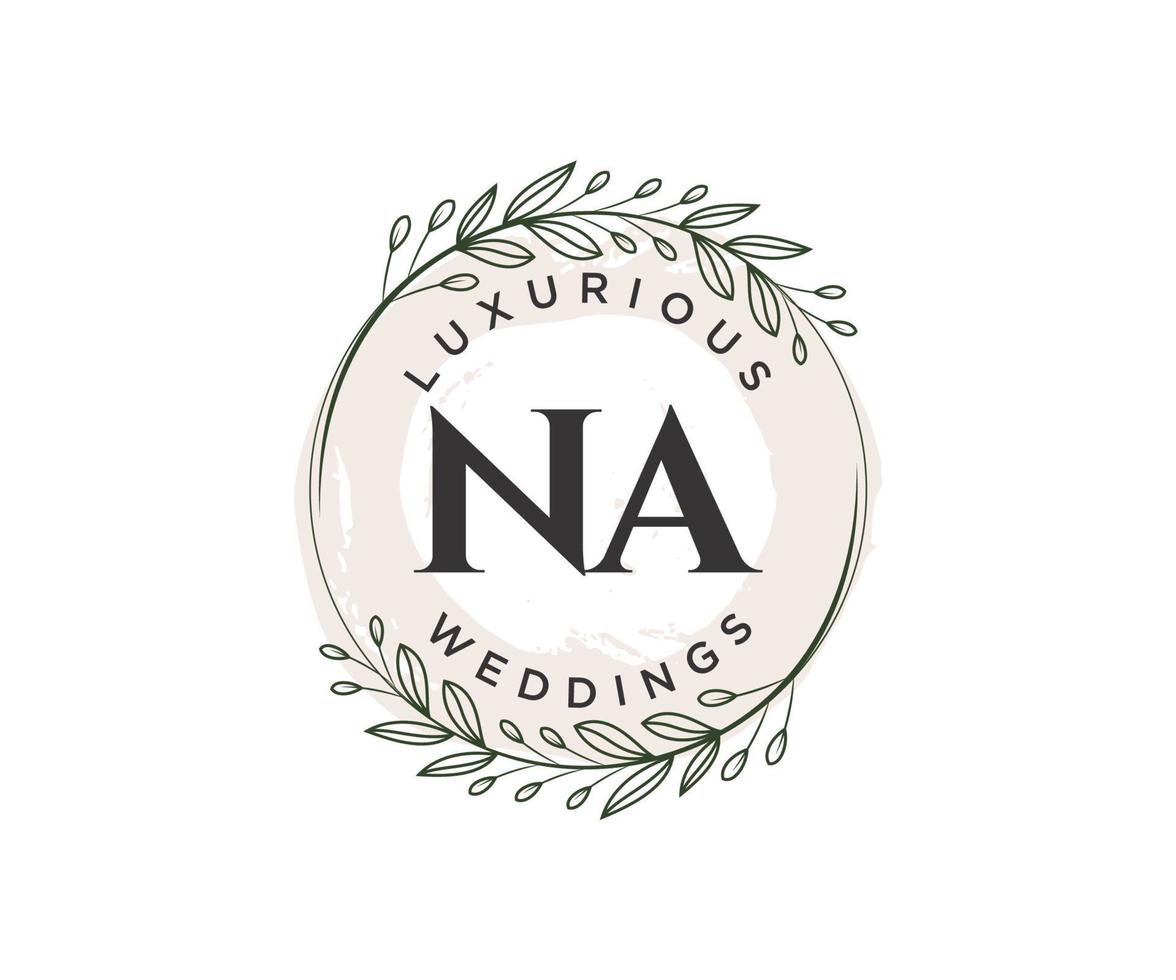 na plantilla de logotipos de monograma de boda con letras iniciales, plantillas florales y minimalistas modernas dibujadas a mano para tarjetas de invitación, guardar la fecha, identidad elegante. vector