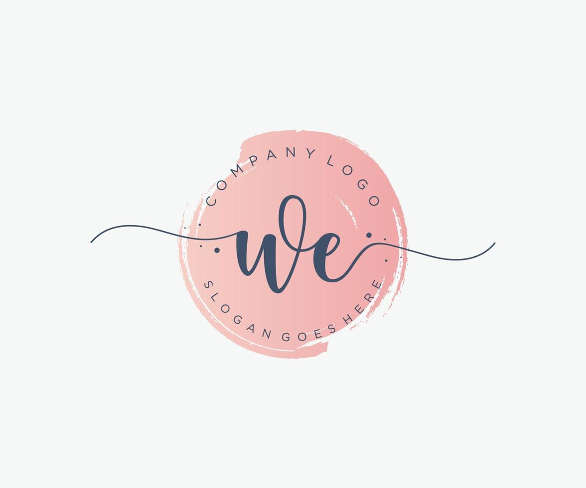 Initial WE feminine logo. Usable for Nature, Salon, Spa, Cosmetic and Beauty Logos. Flat Vector Logo Design Template Element.