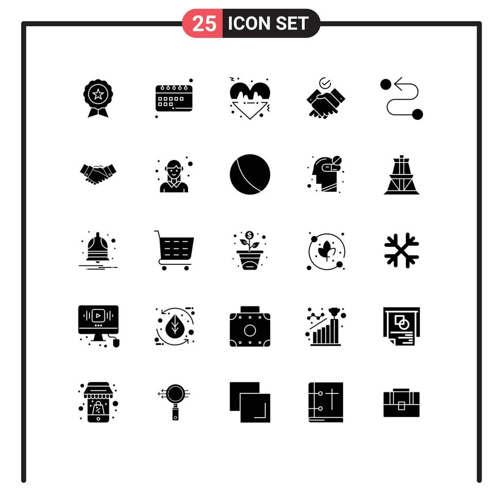 25 User Interface Solid Glyph Pack of modern Signs and Symbols of destination themes school job line Editable Vector Design Elements