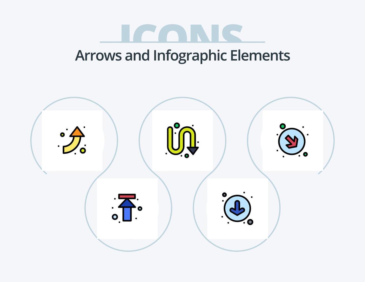 Arrow Line Filled Icon Pack 5 Icon Design. circle. u turn. arrow. sign. up vector