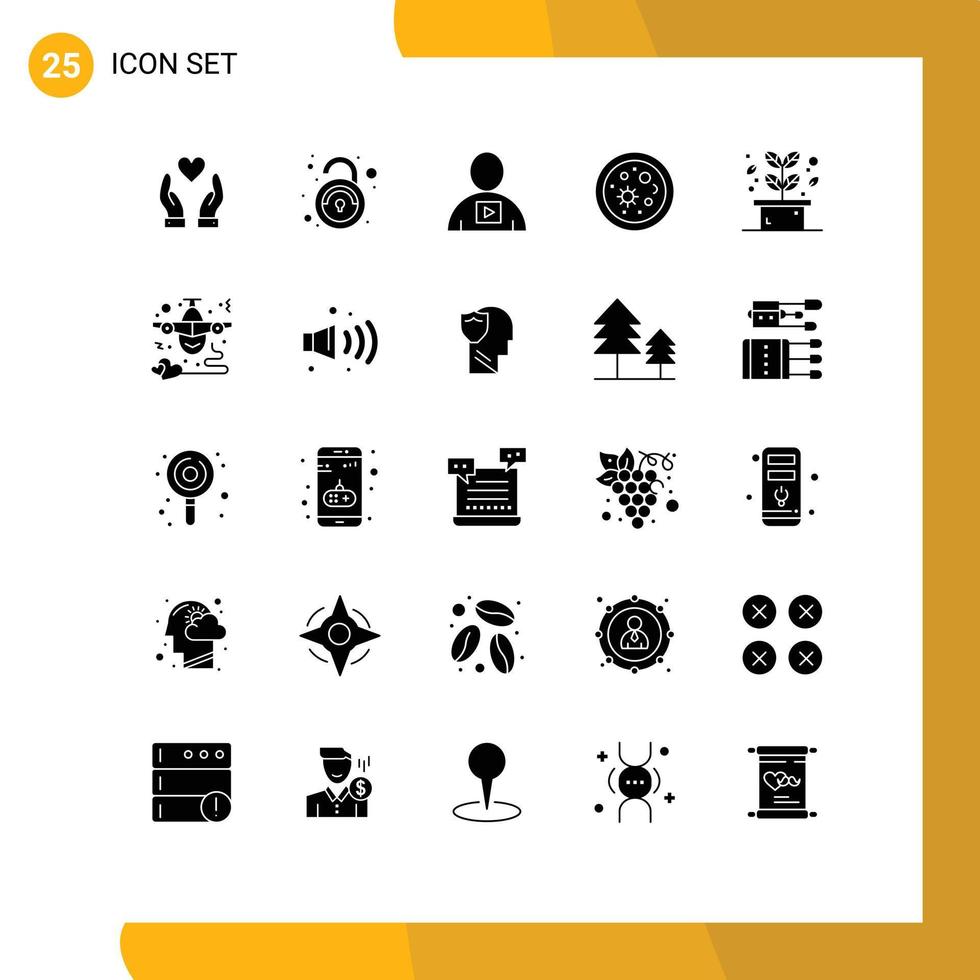 Stock Vector Icon Pack of 25 Line Signs and Symbols for leaf science body microorganisms biology Editable Vector Design Elements