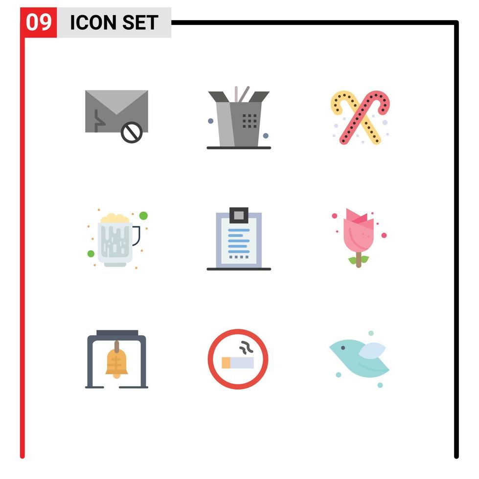 Stock Vector Icon Pack of 9 Line Signs and Symbols for delivery coding dessert wine beer Editable Vector Design Elements