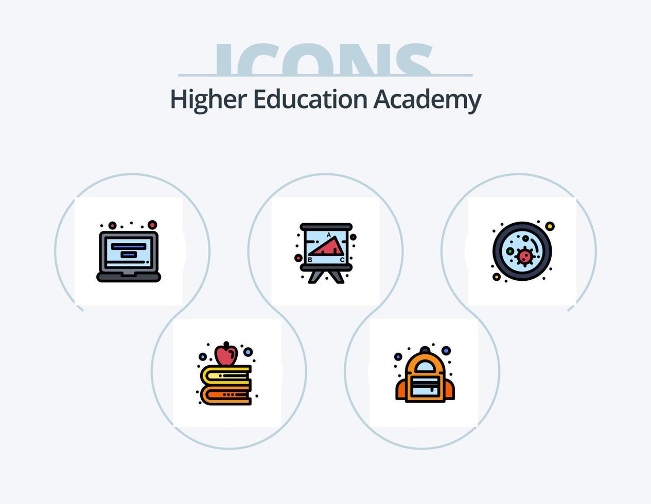 paquete de iconos lleno de línea de la academia 5 diseño de iconos. reconocimiento. premio. respuesta. contabilidad. junta vector