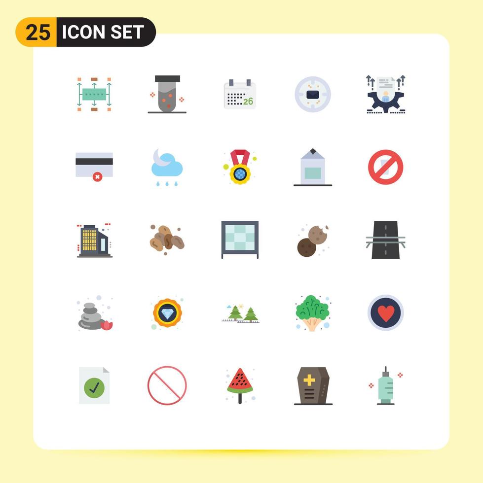 25 User Interface Flat Color Pack of modern Signs and Symbols of resume message biochemistry finance jan Editable Vector Design Elements
